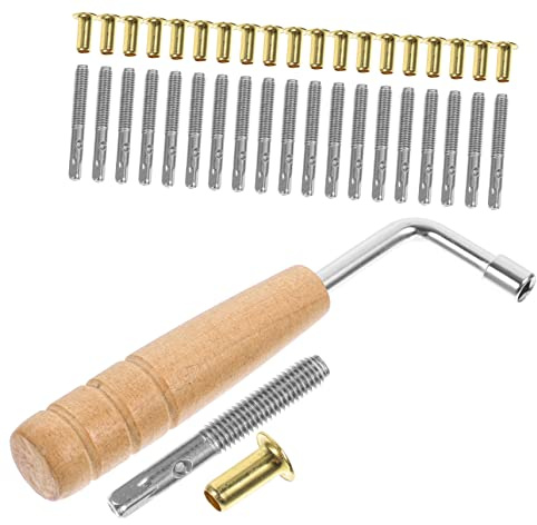LOLIPPYY Professionelles Lyra Harfen Zubehör Satz mit Holz und Metallnägeln Praktischer Stimmschlüssel für Sichere Stimmung für Lyra Harfe Spieler