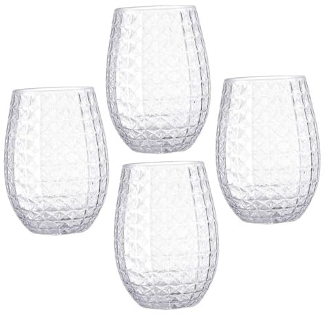Alipis 4piezas Vasos De Cerveza y Vino Plástico Transparente Para Fiestas y Hogar Multifunción
