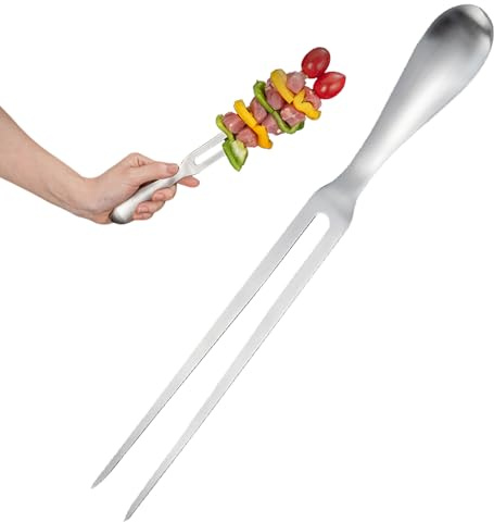 Ferizzia Acier Inoxydable Fourchette à Viande, 28 cm Fourchette à Découper Professional, Fork à Viande à Deux Broches, Barbecue Cooking Meat Fork, pour Barbecue, Steak, Rôti, Poulet Rôti & Légumes