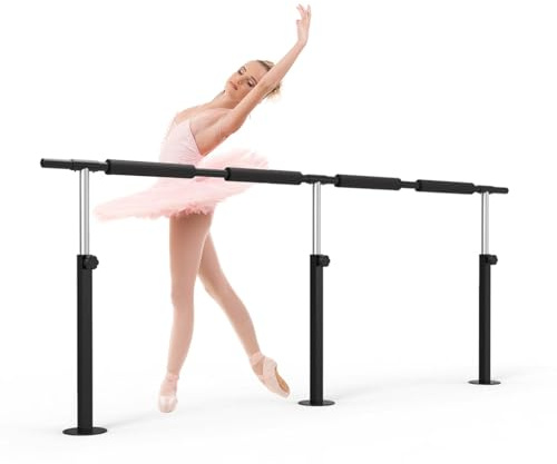 Barra de Ballet portátil de Altura Ajustable para Entrenamiento de Danza, Ejercicios en casa, estiramientos, Yoga y Calentamiento (2,4 m)