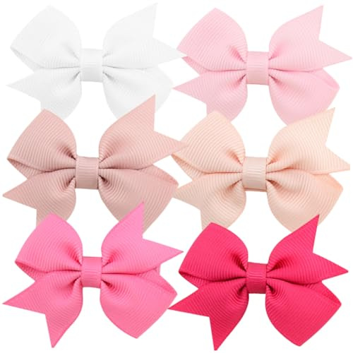 Hohopeti 12 piezas Lazos Pequeños para Cabello con Clip Accesorios para Niñas y Bebés Lazos de Trenzada Suaves y Cómodos para Uso Diario y Fiestas