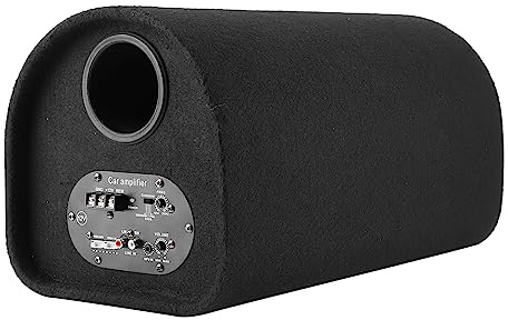 ZAICOLER Subwoofer para Coche de 12 V, Potente Altavoz de Graves, Amplificador de Audio de Alto Rendimiento con Acabado en Cuero Negro, Ideal para Reacondicionamiento de Automóviles, 43x25x24cm