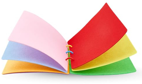 SUPERFINDINGS 7Pcs Felt Fabric Sheet with Rings 22x24.5x2 cm Blank Felt Binder Book Assorted Colors Refillable Felt Scrapbook for Crafts DIY Patchwork Sewing Projects Decoration