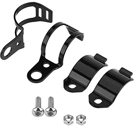 Yctze Support de montage lumière tournante, 2 pièces support de montage lumière de moto adapté pour scooter avec fourche avant 30-45 mm(noir)