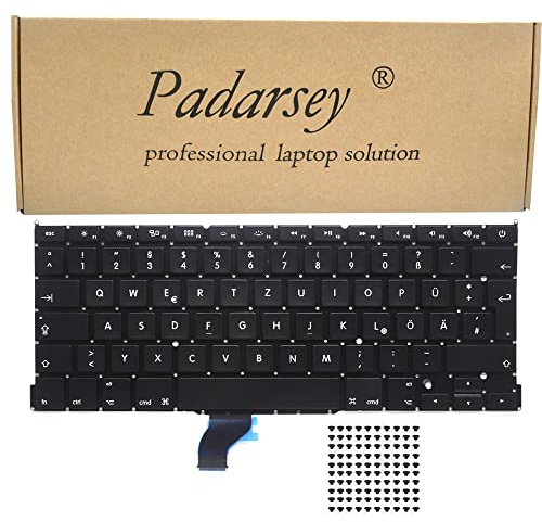 Pardarsey QWERTZ - Teclado de repuesto para MacBook Pro A1502 de 13 pulgadas a finales de 2013 – 2015