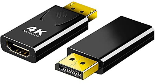 r2digital CONVERTITORE 4K video DISPLAYPORT to HDMI MASCHIO FEMMINA ADATTATORE DP compatibile per TV MONITOR COMPUTER PC MAC PROIETTORE DISPLAY