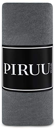 Jersey Spannbettlaken Spannbetttuch Bettlaken Baumwolle (Dunkelgrau, 140x200 cm)