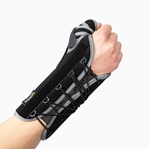 BraceUP Quick Wrap Handgelenk- und Daumenbandage - Handgelenkbandage mit Daumenstütze für Daumen, Spica-Schiene, Handgelenkbandage für links und rechts (Rechte Hand)