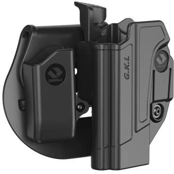 Orpaz C-Series G17 Holster Compatible with Glock 17 OWB Holster - Unisex - Will Secure Your Handgun with a Tactical Appearance (Paddel- und Zeitschriftenhalter, Links, Aufbewahrung der Stufe II)