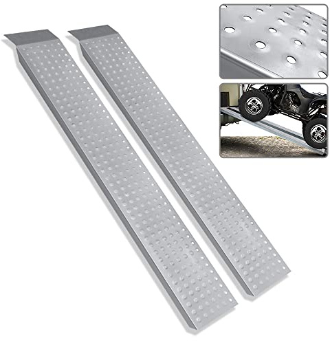 LARS360 ramper, lastramper, ramp för rullstol, aluminium, ramp, aluminiumramp, uppkörningsramp, aluminium, uppkörningsramper, fordon (silver, 135 cm)