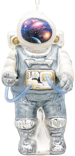 SIKORA Astronaut besondere Weihnachtskugel Glas Christbaumschmuck Deko Figur Weihnachten Anhänger Ornament - Trend Line - BS911