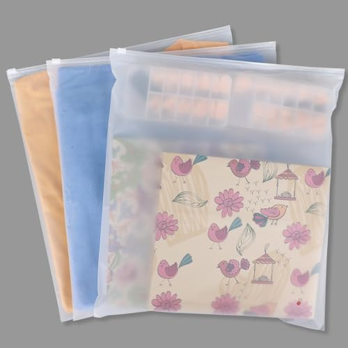 Svaldo Sacchetti Valigia Organizer, 25 Pezzi 35 * 40cm Sacchetti Plastica Richiudibili per Indumenti, Buste Smerigliato con Chiusura per Vestiti, Organizer Vestiti Viaggio (con Fori di Sfiato)