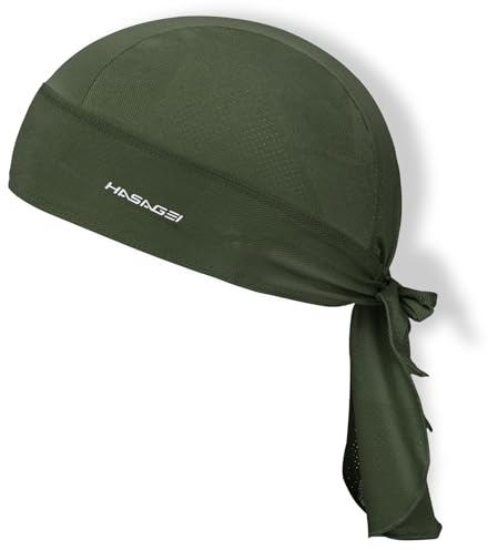 HASAGEI Gorra deportiva Bandana Durag Bandana Pañuelo para Bicicleta Sombrero Transpirable Absorbe el sudor, Verde Ejército 01, Talla única
