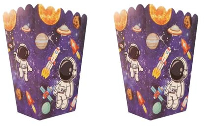 30pcs astronauta bolsas de palomitas de maíz, cajas de palomitas de maíz, contenedores de caramelo para fiestas, noches de cine
