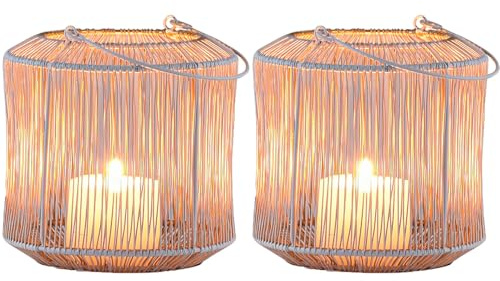 2-pack skandinaviska dekorativa ljuslyktor, Stello, vita, små