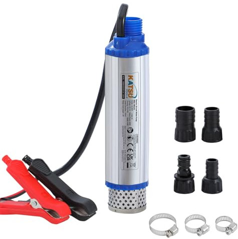 KATSU Tools Bomba de transferencia de combustible diésel de 12 V 60 W, gran caudal de 35 L/min, para vehículos diésel o lanchas rápidas