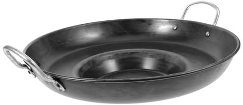 Ciieeo Frying Pan 32cm Non Stick Iron Concave Skillet, Lightweight Multi-Functional Black Pan for Family Use and Restaurant Cooking, Even Heat Distribution