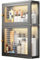 Wandschrank aus schwarzem Metall mit Glastür, Hängeschrank für Büro, Esszimmer, Wohnzimmer, Küche, moderne Aufbewahrungslösung für kleine Räume
