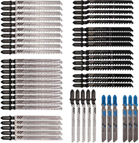 52Pcs Set Alternativo Lame Seghetto con Scatola Conservazione per Rapidi Taglio Metallo Legno Plastica PVC, Accessorio Seghetti Attacco a T 10 Modelli per T118A/B T101AO/B/D/BR T111C/D T144D T244D