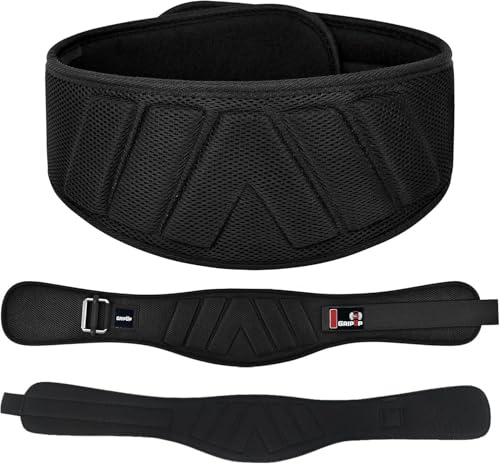 GripUp Ceinture de Musculation en Cuir – 10 mm d'Épaisseur, 15 cm de Large – Boucle à Levier Robuste – Soutien Lombaire pour Haltérophilie, Powerlifting, Squat, Entraînement de Force (Noir, 2XL)