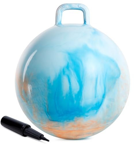 U&C Planet 50 CM Pallone da Salto per Bambini 6-9 Anni Supporta Fino a 100 kg Design Antiscivolo con Pompa Palla da Salto in PVC per Interni ed Esterni