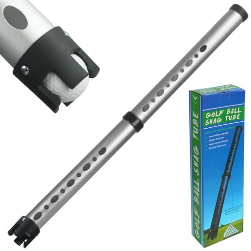 LOVACE Golf Ball Retriever, Aluminum Golf Ball Picker Upper Tube (Silver)