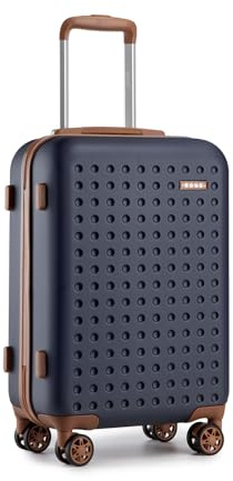 Kono Valise Cabine Léger 55cm ABS Rigide avec 4 roulettes Multidirectionnelles,Serrure TSA Sécurisée Conforme aux Normes Idéal Voyage d'affaires Weekend（Marine）