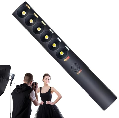 Color Temperature Lamp Stick 2700K-6000K, Portable LED Light Wand, Adjustable Photography Stick with 6 Modes, USB Rechargeable Lighting Tool, Ideal for Live Streaming Studio Use