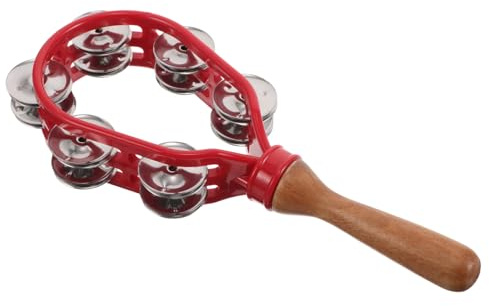 YARNOW Campanelli in Legno Manico Per Ragazzo Ragazza Ragazza Piccoli Strumenti Percussione Campanacci Mano Strumenti Musicali Educativi Campanellini Bastone Per Scuola
