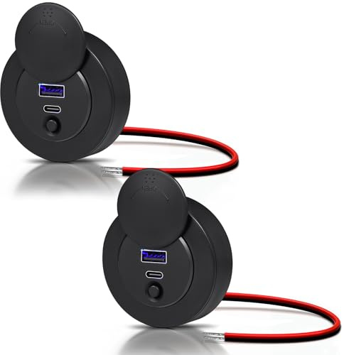 Obeaming 12V USB-Uttag Husbil, Typ A + Typ C-portar, PD3.0 20W & QC3.0 18W Snabb laddning för Marin Båt Buss Lastbil RV Marine ATV Husvagn (38W*2)