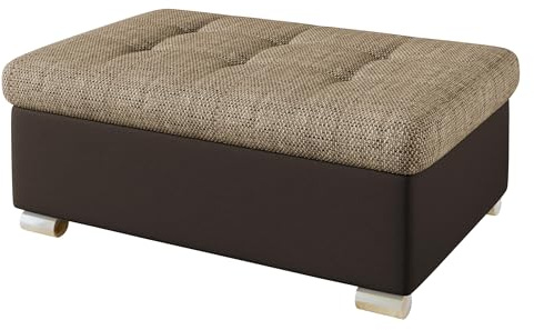 Mirjan24 Hocker Niko groß Sitzhocker Polsterhocker Sitzbank Fußbank Pouf Farbauswahl (Soft 066 + Lawa 02)