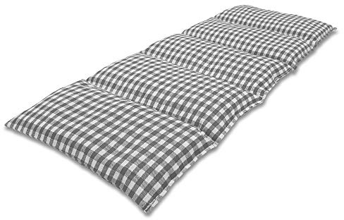 Coussin Chauffant Flexible 50x20CM - Coussin en Noyaux de Cerises - Oreiller Thermique en Pierres de Cerisier de 900 grammes en 5 Chambres (gris à carreaux)
