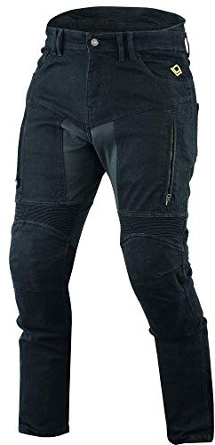 BOSMOTO Herren Motorradhose Manner Motorradjeans Denim Motorrad Hose Mit Protektoren (42x32, Black) cargo&prado