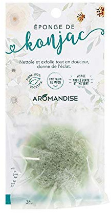 Aromandise Konjak-Schwamm mit grüner Tonerde und grünem Tee