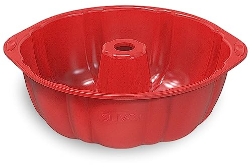SILIVO Stampo per gugelhupf, in silicone, 23 cm, 9 pollici, antiaderente, in silicone, per Gugelhupf