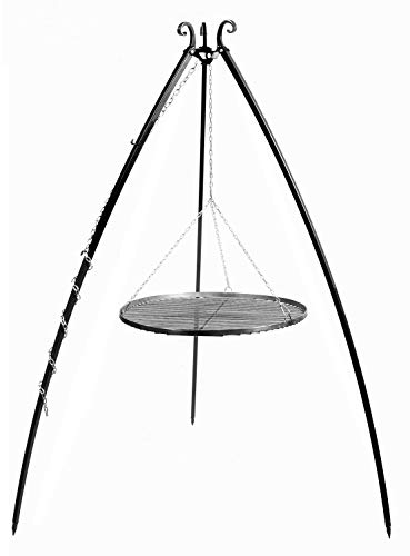 Schwenkgrill H 200 cm mit Grillrost Ø 80 cm aus Rohstahl Dreibein Grill Tripod Grillständer CookKing