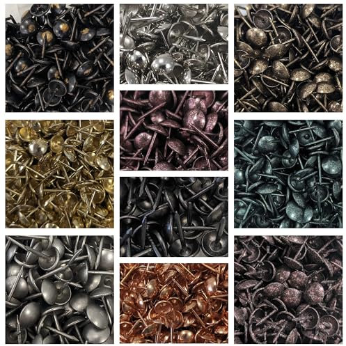 Chinchetas para Tapicería, Paquete de 100 Piezas Clavos para Tapicería de Sillas, Butacas, Salones y Sofás. Clavos Decorativos para Tapicería (Negro)