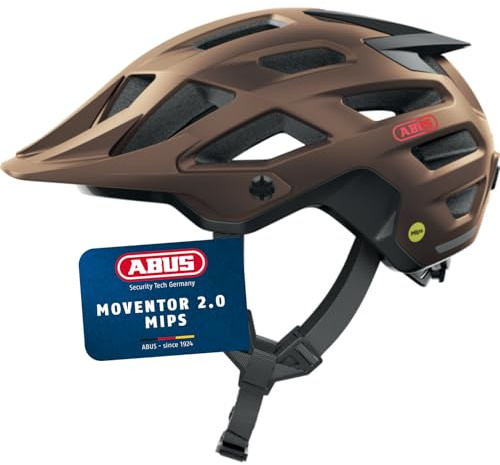 ABUS MTB-Helm Moventor 2.0 MIPS - Fahrradhelm mit Aufprallschutz für den Geländeeinsatz auf dem Mountainbike - All-Mountain-Helm für Damen und Herren - Kupfer Matt, L