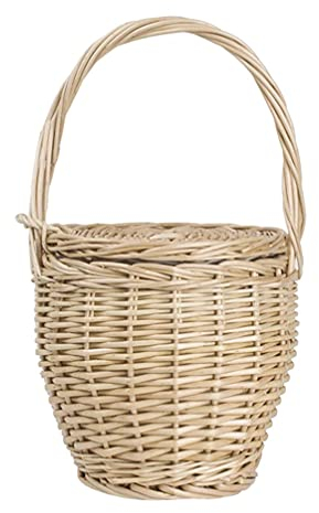 Cabilock Fatti a Mano In Rattan Bag Carrello con Coperchio Delle Donne Cesto di Vimini Shopping Bag Sacchetto di Tote Della Borsa Rotonda Cestini Da Picnic con Le Maniglie per Il Pranzo