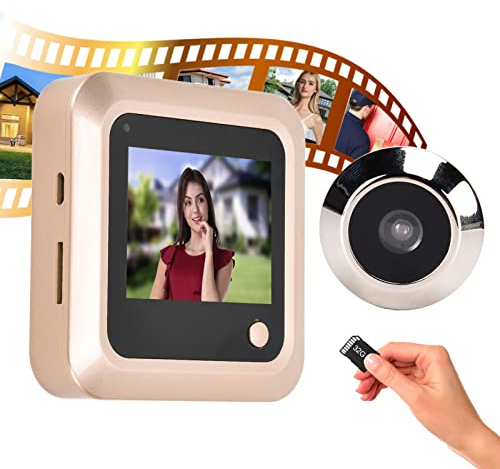 Digitaler Türspion, 2,4-Zoll-Video-Türklingel Türspion Verkabelt 145° Weitwinkel-HD-Diebstahlsicherung Visuelle Türklingel Intelligent Elektronische Katzenaugen-Türklingel für Haus