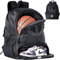 TRAILKICKER Schwarzer Netzstoff-Rucksack für Sport, Volleyball, Fußball, Basketball, mit Ball- und Schuhfach, für Jungen, Mädchen, Herren, Damen