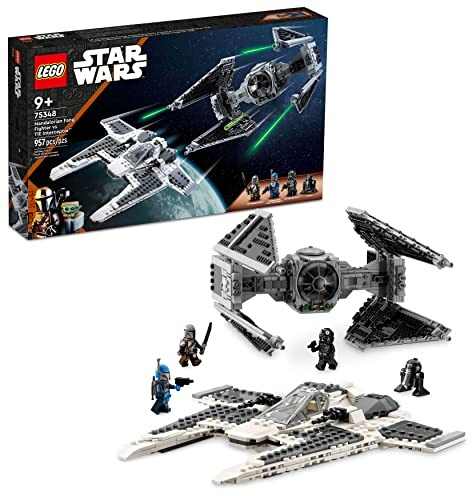 Lego Star Wars Mandalorian Fang Fighter vs. TIE Interceptor 75348 Bauspielzeug Set, perfektes Star Wars Geschenk für Fans ab 9 Jahren, mit 3 Charakteren, einschließlich The Mandalorian