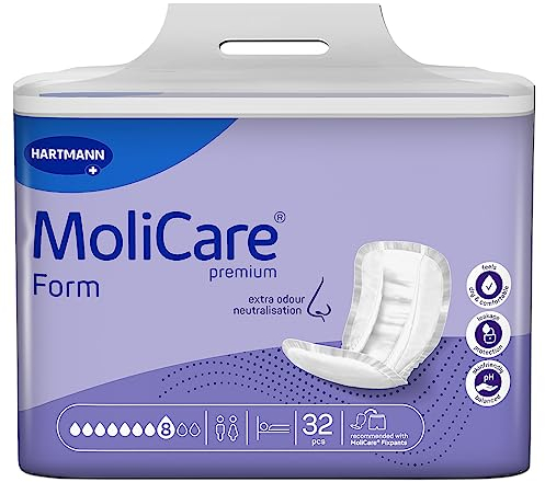 Molicare Premium Form 8 Tropfen, für schwere Inkontinenz: maximale Sicherheit, extra Auslaufschutz und Diskretion für Frauen und Männer, zu verwenden mit MoliCare Premium Fixpants, 4x32 Stück