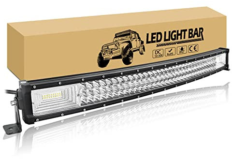 RIGIDON 32 Zoll 81cm 405W Gebogen Led lichtleiste, 12V 24V Led Arbeitsscheinwerfer Bar Lichtbalken Offroad beleuchtung licht Wasserdicht für 4x4 Auto Traktor LKW PKW Truck SUV ATV UTV Fahrzeuge