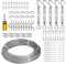Drahtseil-Set, Lichterketten-Aufhängeset, 1.5mm x 60m, Edelstahl-Kabelöse, Spannschloss Drahtseilspannung für Wäscheleinen, Gartendraht, Bilderaufhängung