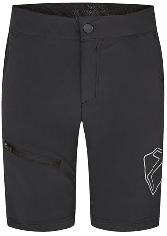 Ziener Kinder Natsu X-Function Fahrrad-Shorts mit Innenhose - Mountainbike/Outdoor/Freizeit - atmungsaktiv,schnelltrocknend,gepolstert, Black, 152