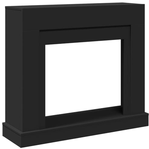 vidaXL Cadre de cheminée Noir 100x30x87,5 cm Bois d'ingénierie, cheminée, Console de cheminée, Ensemble de Tour de cheminée, Tour de cheminée