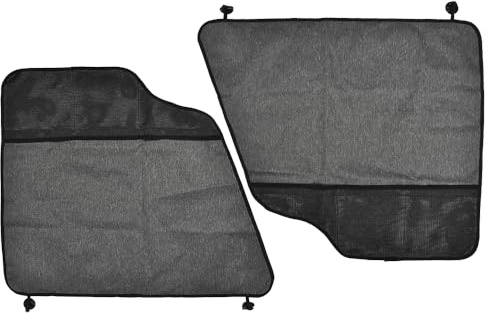 XhuangTech 2 Car Door Protectors, Anti Pet Scratching Waterproof Vehicle Door Covers Guard Interior Panel, Universal Oxford Black Car Dog Net Barrier with Strong Suction Cups for Car Truck SUV Pickup