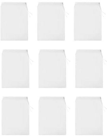 ZYOMVUN Telas Filtrantes Reutilizable, 9 Piezas, con Cordón, Bolsas de Malla Fina Lavables, Bolsas de leche de nueces, para Hornear, queso casero, zumo de frutas y zumo de verduras, 20 × 30 cm