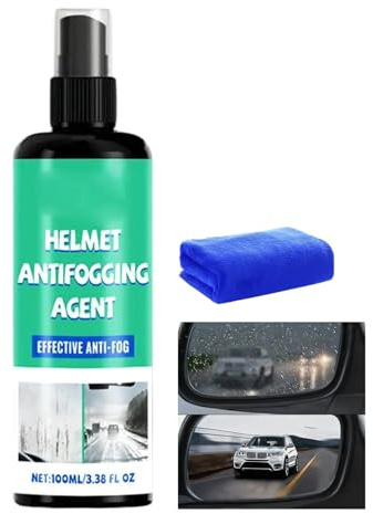 Helmet Visor and Glasses Cleaner - 100ml Helmet Anti-Fog Spray | Anti-Fog Spray for Glasses, Lens Cleaner for Glasses, Visors, Helmets, Swimming Goggles, Car - Hockey Football Sports